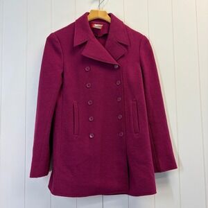 Vintage Esprit Dark Academia Wool Blend Pea Coat Womens Medium Twee Comfy Chic